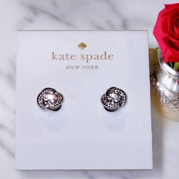 Kate Spade New York Infinity & Beyond Knot Silver Tone Stud Earrings NEW Gift - Picture 3 of 3